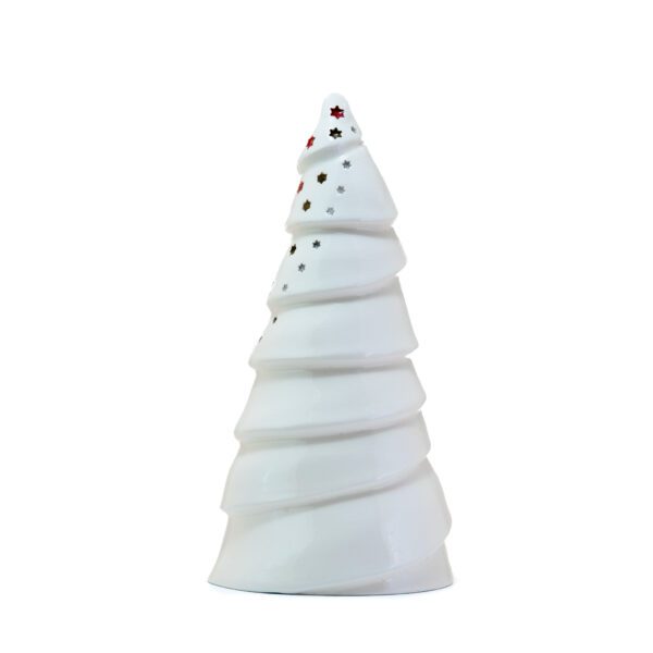 White with red, gold and silver stars